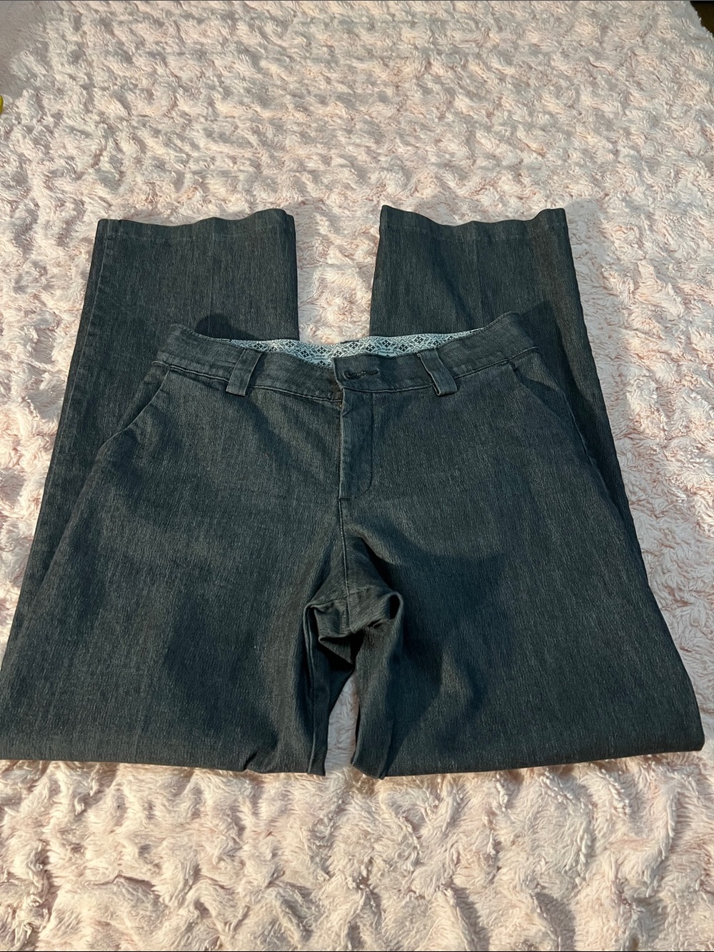 Classic Women’s Dark Gray/Black Pants Lee Platinum Label No-Gap Waistband - Picture 1 of 8